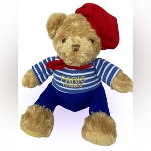 PARIS Stuffed Cuddly Teddy Bear Seaman Blue